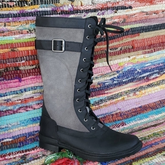 Womens Uggs Brystyl Tall Black/Gray Boot Sz 5 - Picture 3 of 11